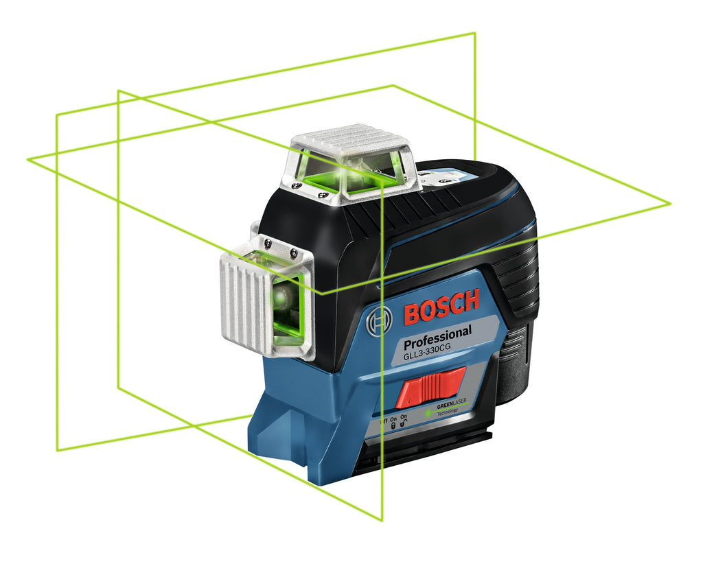 BOSCH GLL3-330CG 12V Max 360? Connected Green-Beam Three-Plane Leveling and Alignment-Line Laser Kit with (1) 2.0 Ah Battery