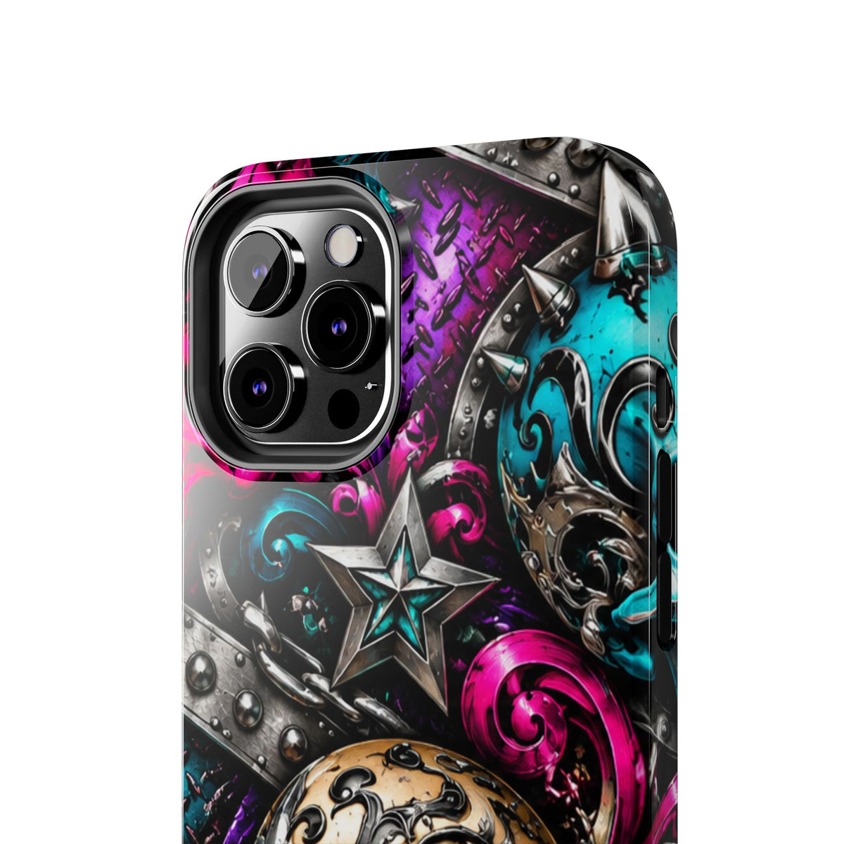 Skull & Stars Tough Phone Case | Colorful Gothic Skull Phone Case