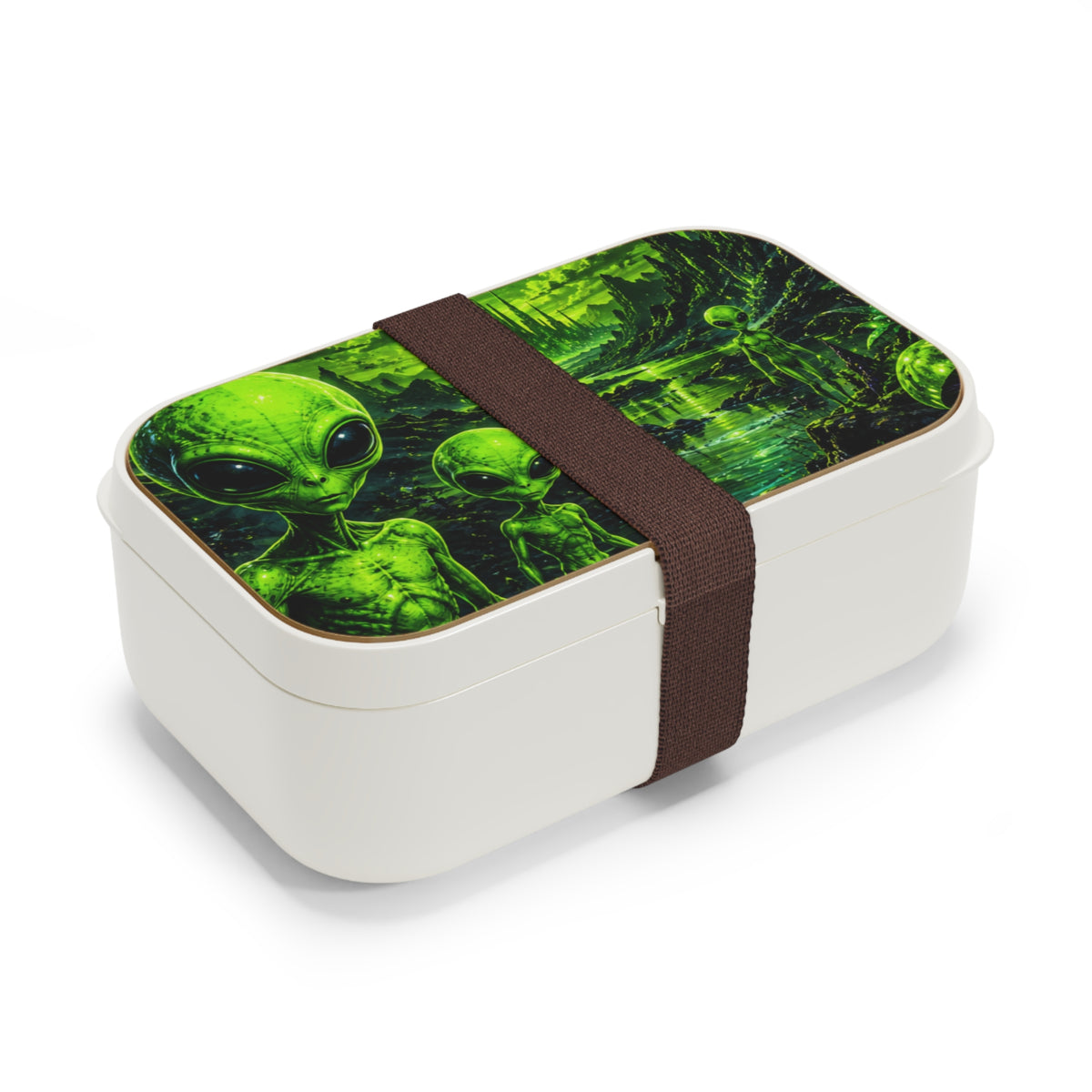 Alien Landscape Bento Box — Green Extraterrestrial Lunchbox