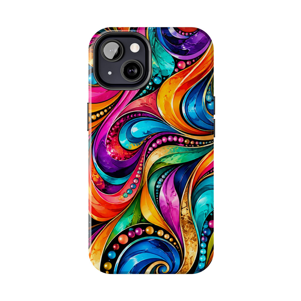 Colorful Swirl Tough Phone Case — Vibrant Abstract Protective Cover