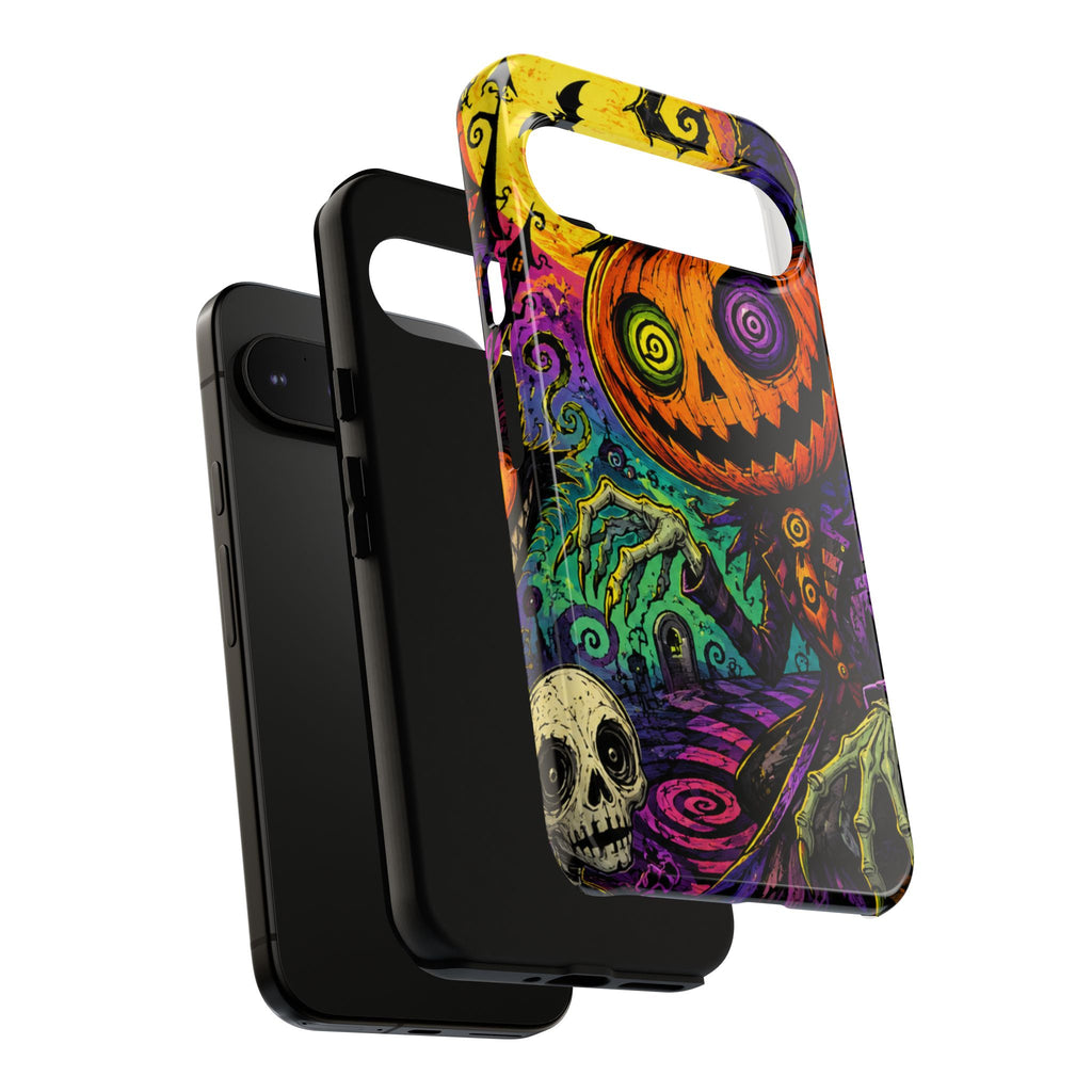 Halloween Pumpkin Skull Phone Case — Psychedelic Jack-o'-Lantern Tough Case