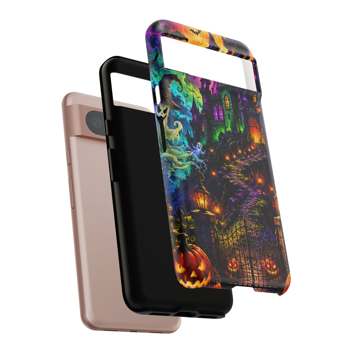 Halloween Haunted Castle Phone Case — Spooky Pumpkin & Ghost Tough Case