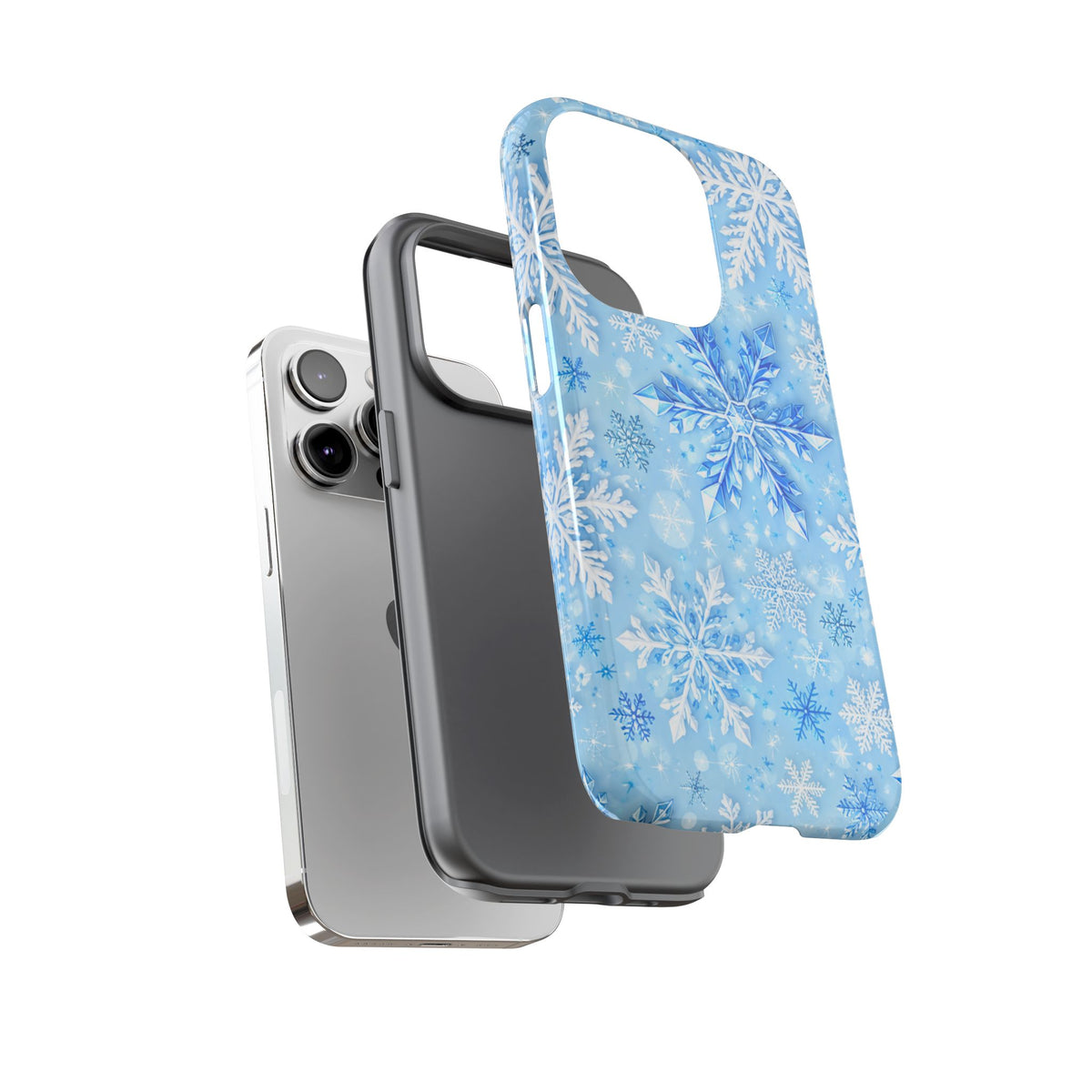 Winter Snowflake Tough Phone Case — Blue Holiday Protective Cover