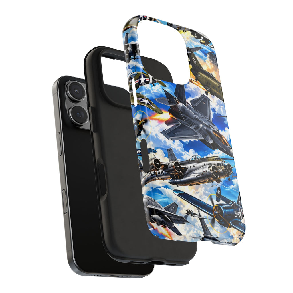Military Aircraft Tough Phone Case – Vintage & Modern Jet Fighter Print