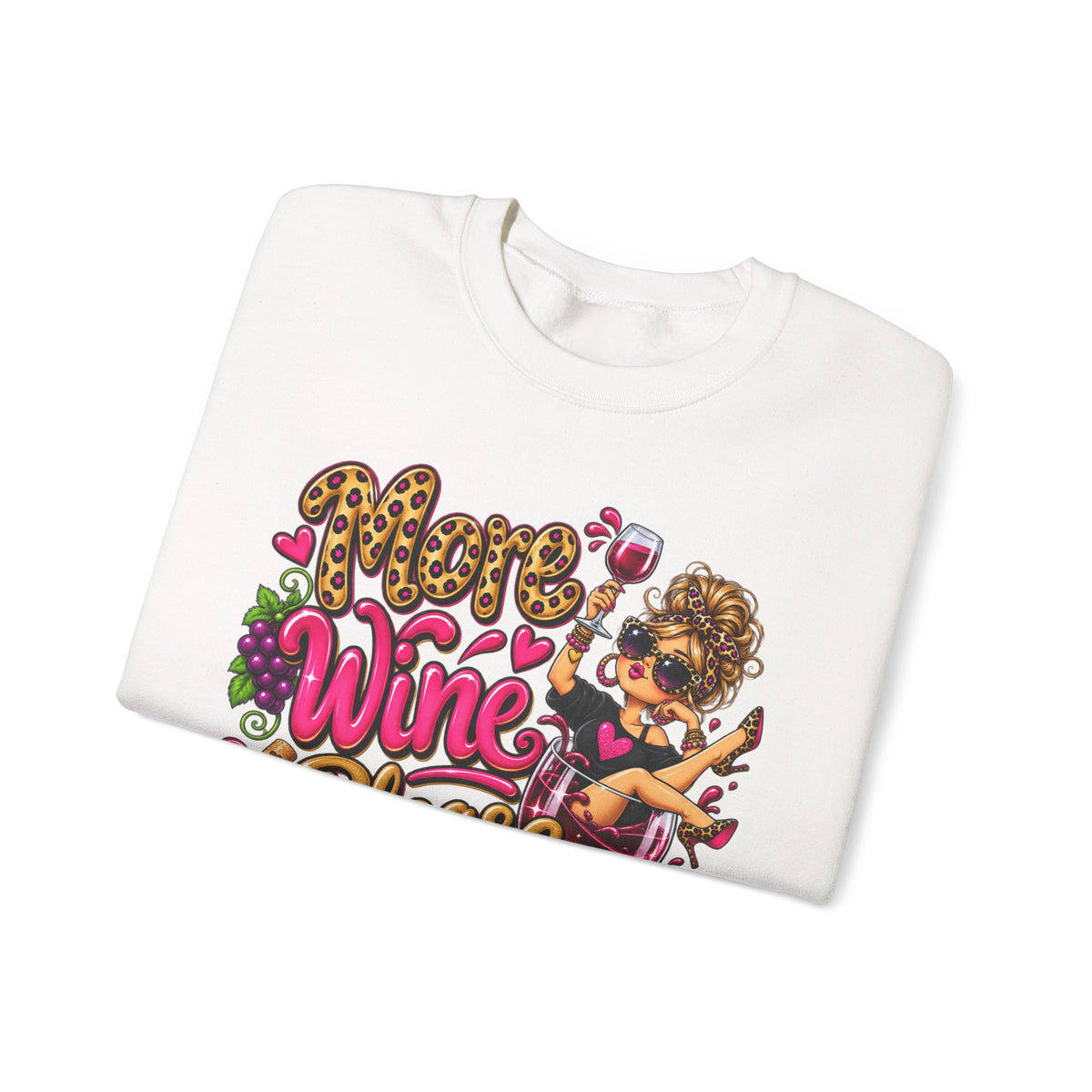 More Wine Please Sweatshirt — Funny Wine Lover Crewneck