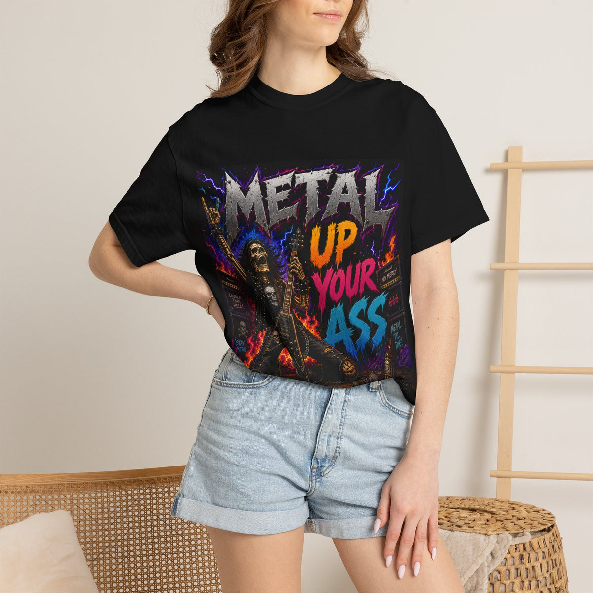Metal Up Your Ass T-shirt | Retro Heavy Metal Graphic Tee