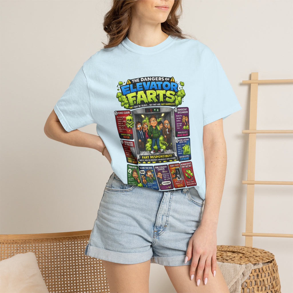Elevator Farts chart T-shirt | Funny Bathroom Humor Tee