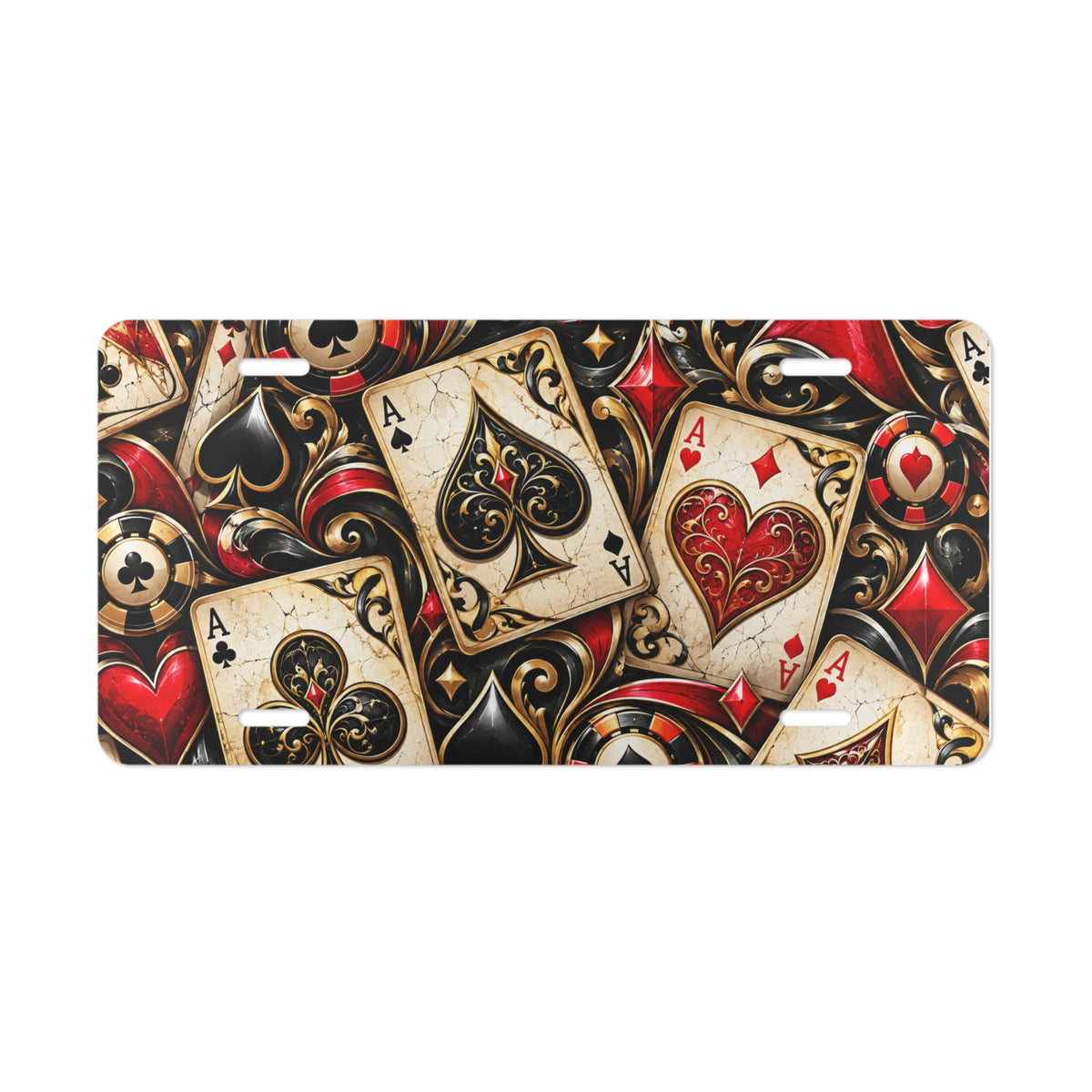 Playing Cards Decorative Vanity Plate — Poker Ace License Frame