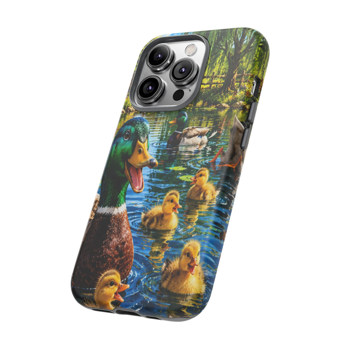 Duck Family Phone Case — Cute Mallard & Ducklings Protective Tough Case