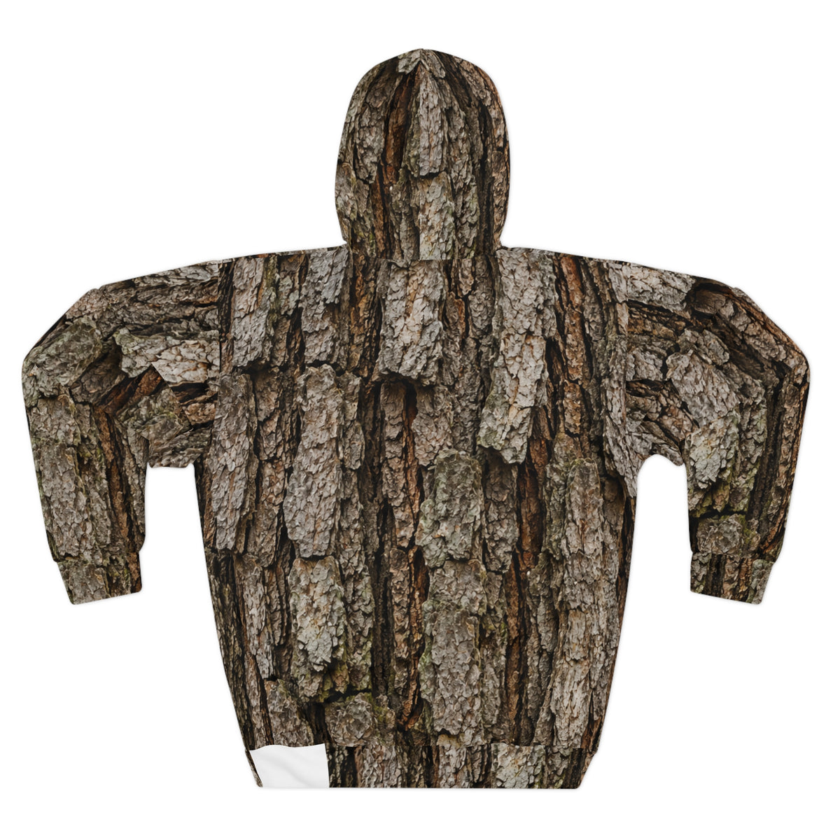 Tree Bark Camo Hoodie — All-Over Print Forest Camouflage Pullover