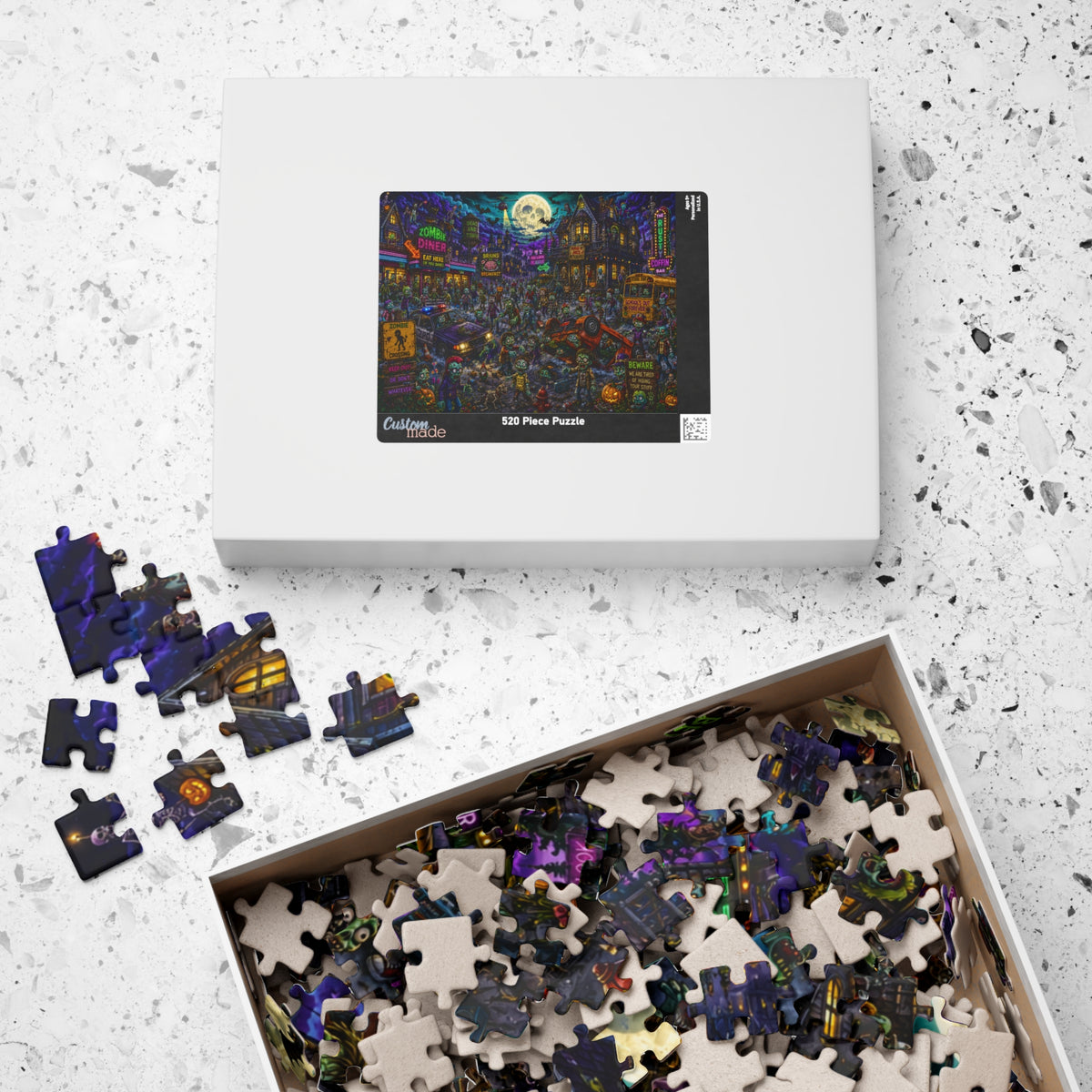 Spooky Zombie City Puzzle 520 Piece | Halloween Jigsaw