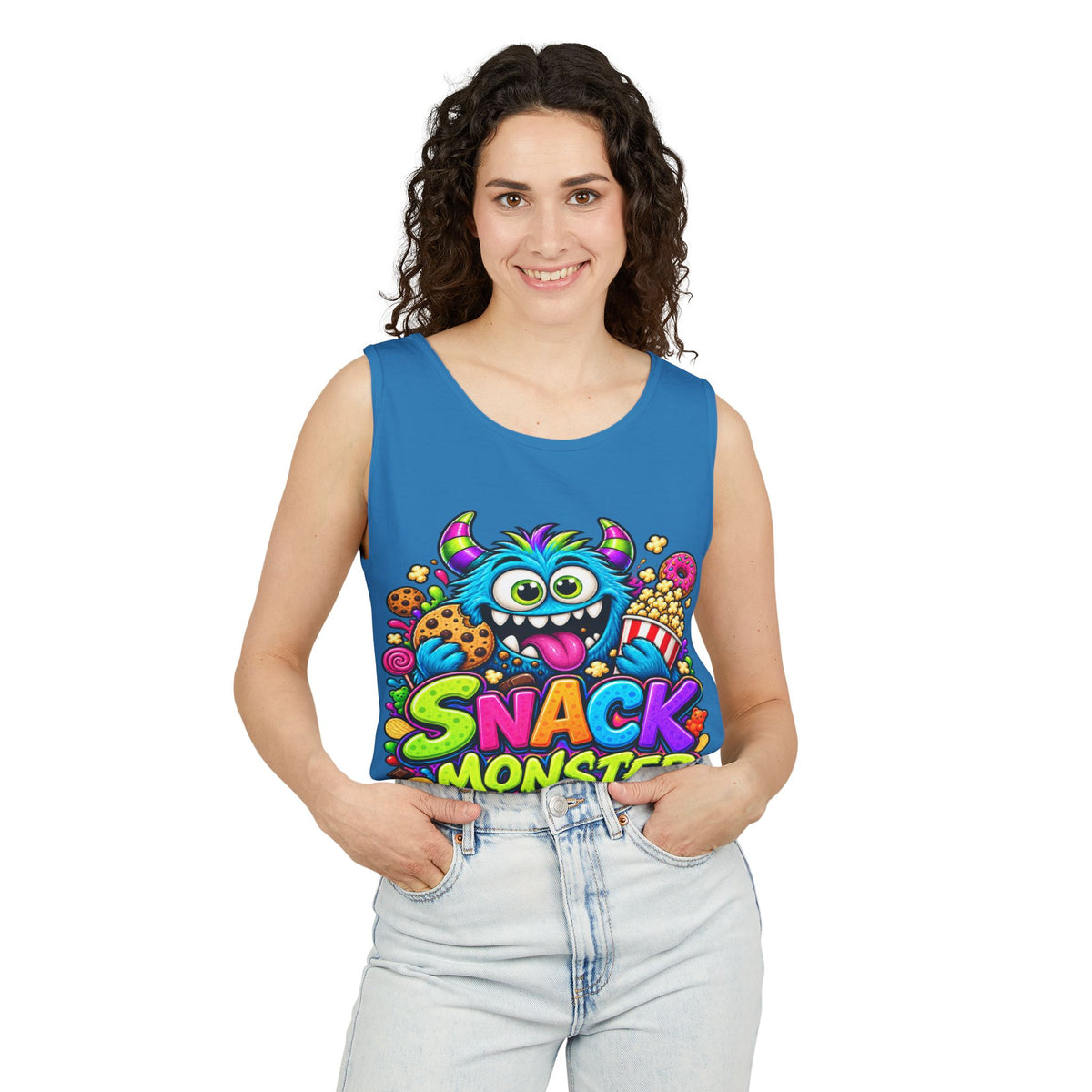 Snack Monster Tank Top | Cute Colorful Monster Snacks Graphic