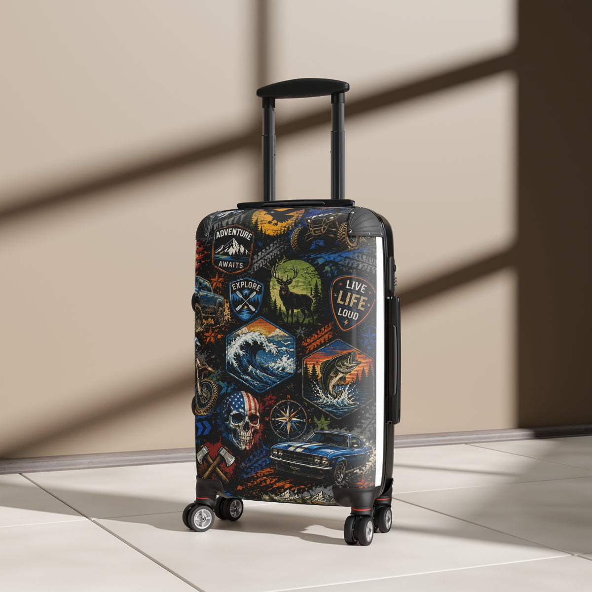 Adventure Patch Carry-On Suitcase — Live Life Loud Travel Luggage
