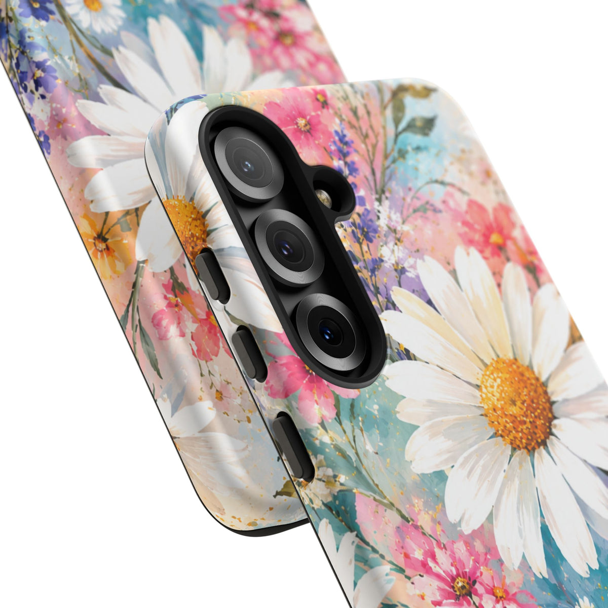 Floral Daisy Phone Case — Watercolor Daisies Protective Tough Case