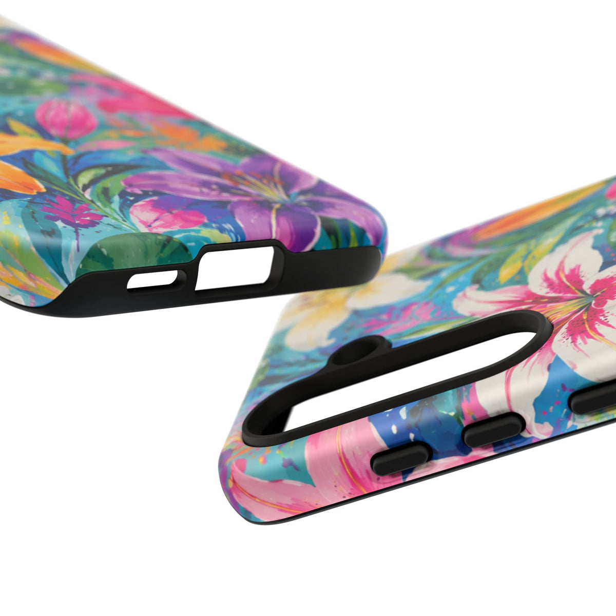 Floral Lily Tough Phone Case — Colorful Tropical Flower Protective Cover