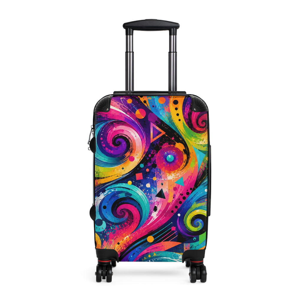 Colorful Swirl Carry-On Suitcase — Vibrant Abstract Luggage for Travelers