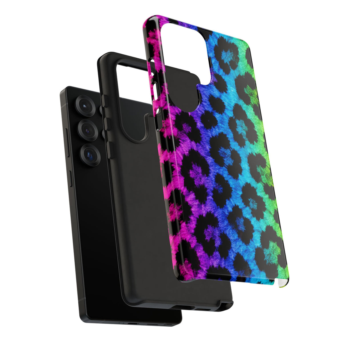 Neon Rainbow Leopard Tough Case – Colorful Animal Print Phone Cover