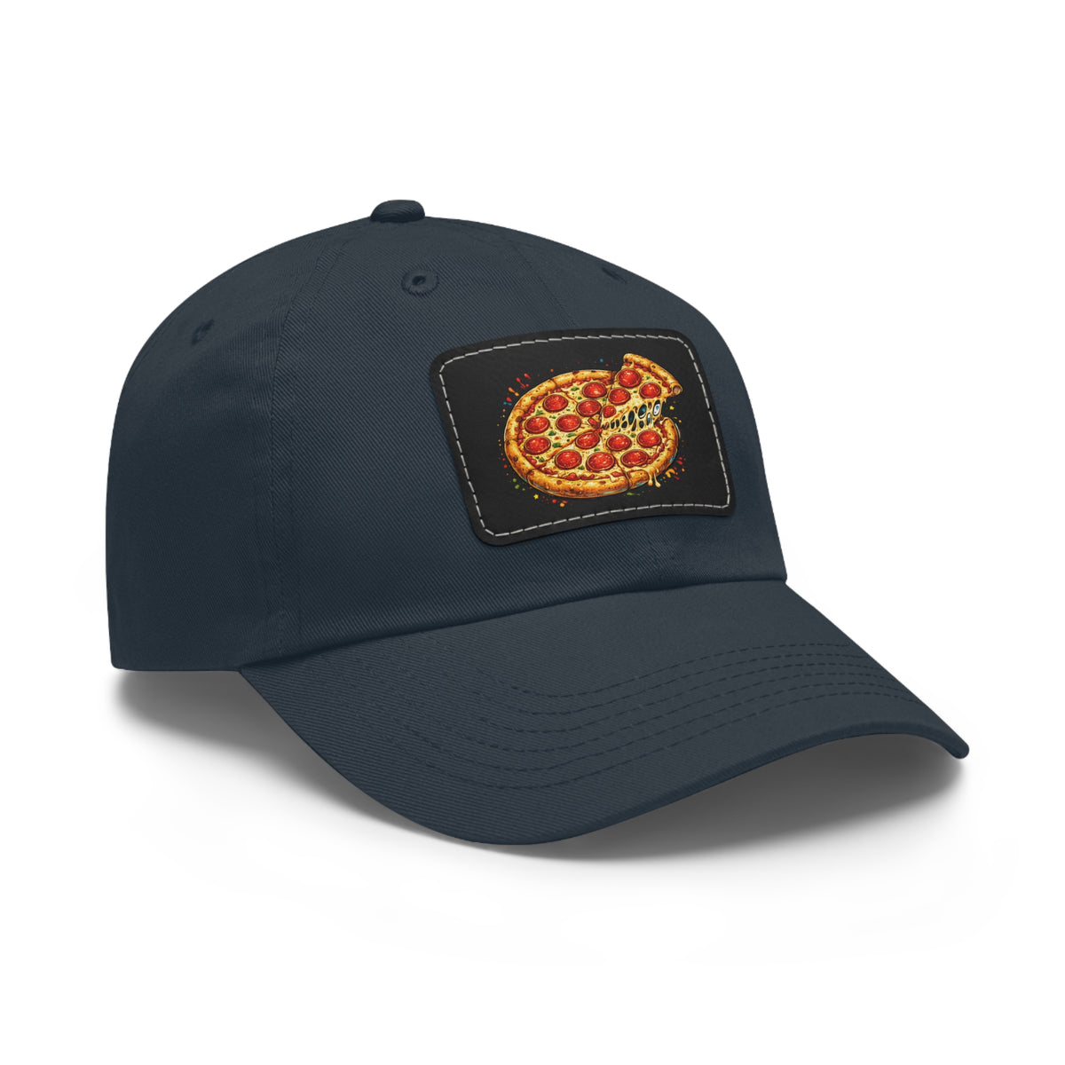 Pepperoni Pizza Patch Hat | Leather Rectangle Patch