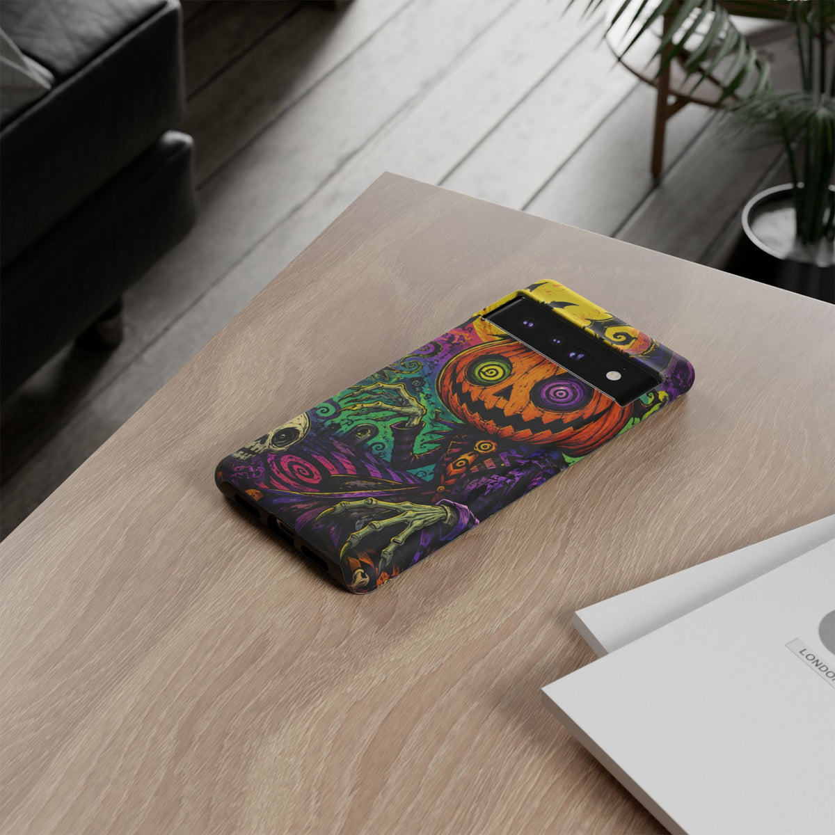 Halloween Pumpkin Skull Phone Case — Psychedelic Jack-o'-Lantern Tough Case