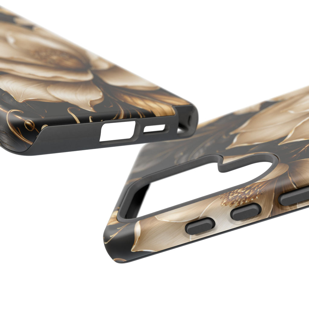 Floral Tough Case — Elegant Gold Magnolia Phone Case