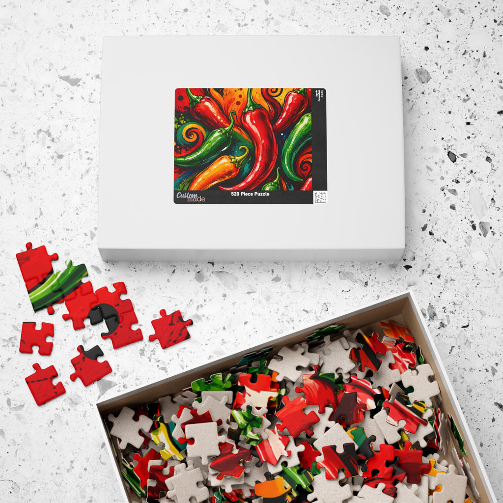 Spicy Peppers Jigsaw Puzzle — Colorful Chili Pepper Art Puzzle (110/252/520/1014 pcs)