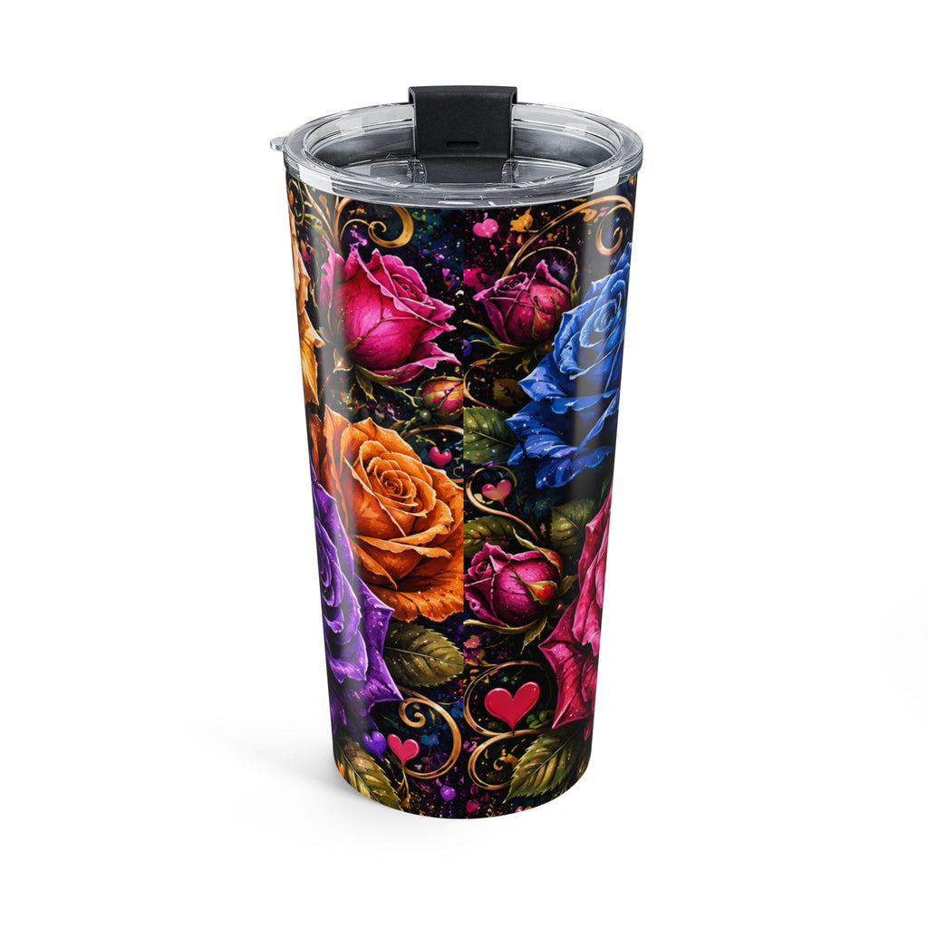 20oz Floral Rose Tumbler - Colorful Romantic Stainless Steel Travel Cup