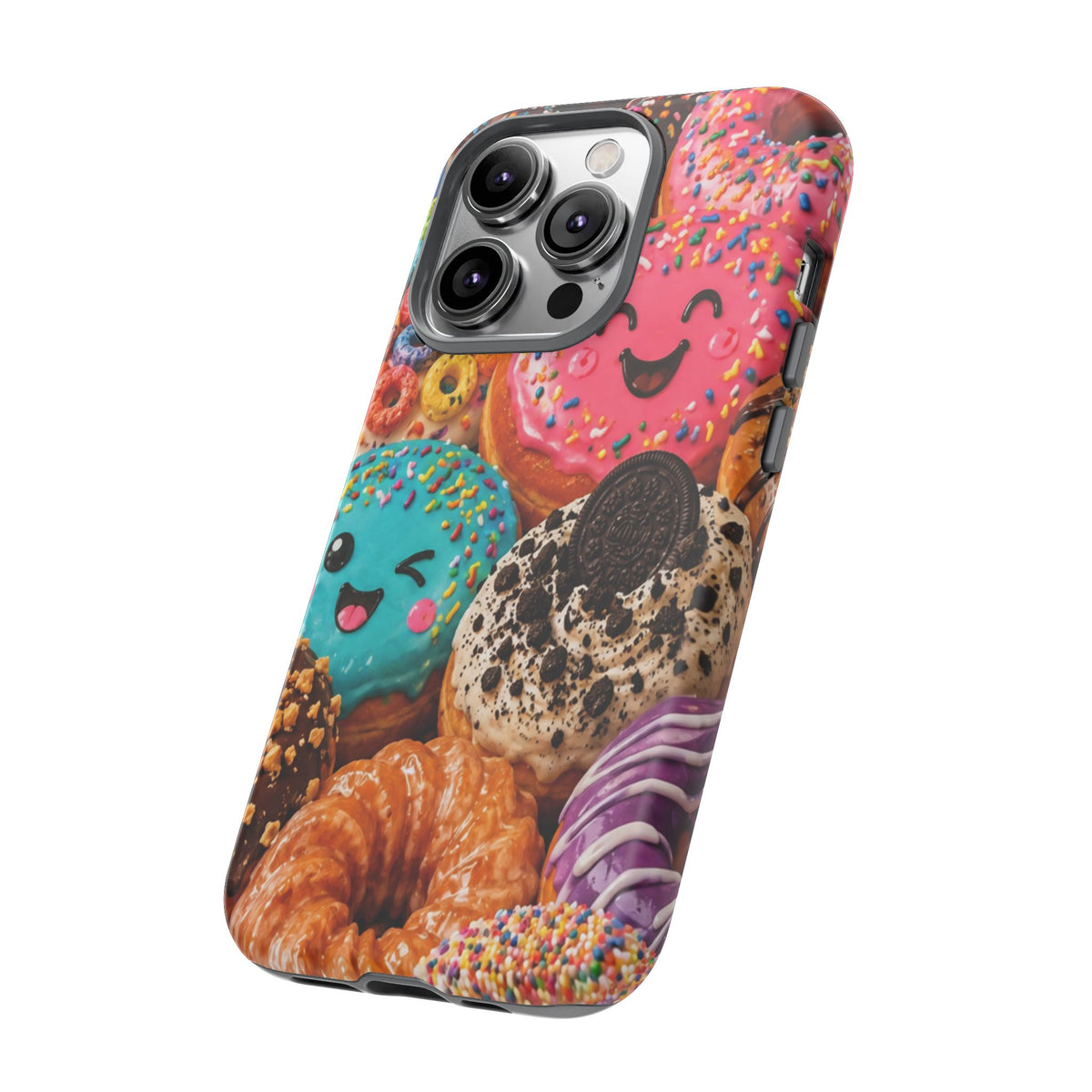 Donut Smile Tough Phone Case — Cute Colorful Desserts Protective Cover