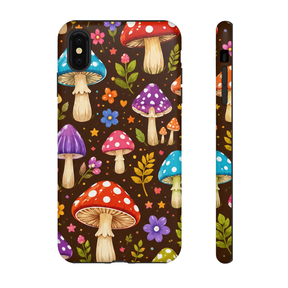Colorful Mushroom Pattern Tough Case | Phone Cover, Woodland Fungi Design