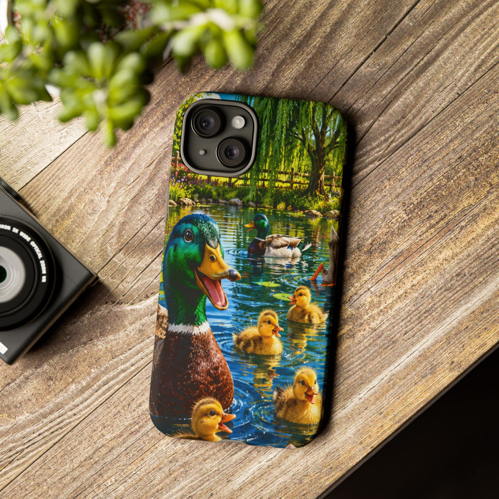 Duck Family Phone Case — Cute Mallard & Ducklings Protective Tough Case