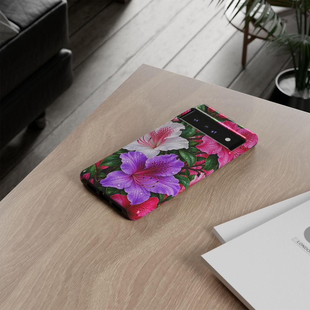 Floral Azalea Phone Case — Vibrant Pink & Purple Blossom Protection
