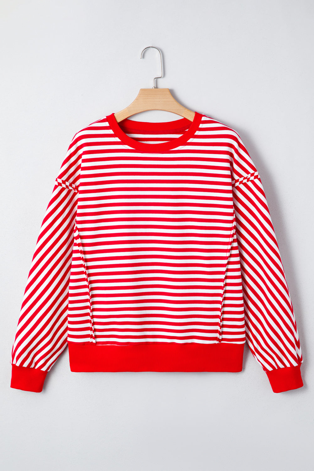 Stripe Reverse Seam Drop Shoulder Top