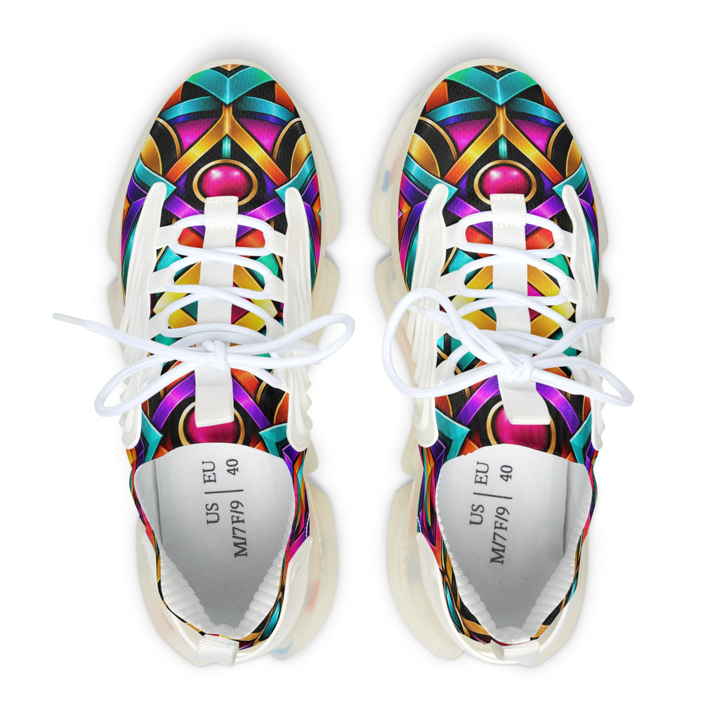 Colorful Geometric Pattern Sneakers | Women's Mesh Sneakers