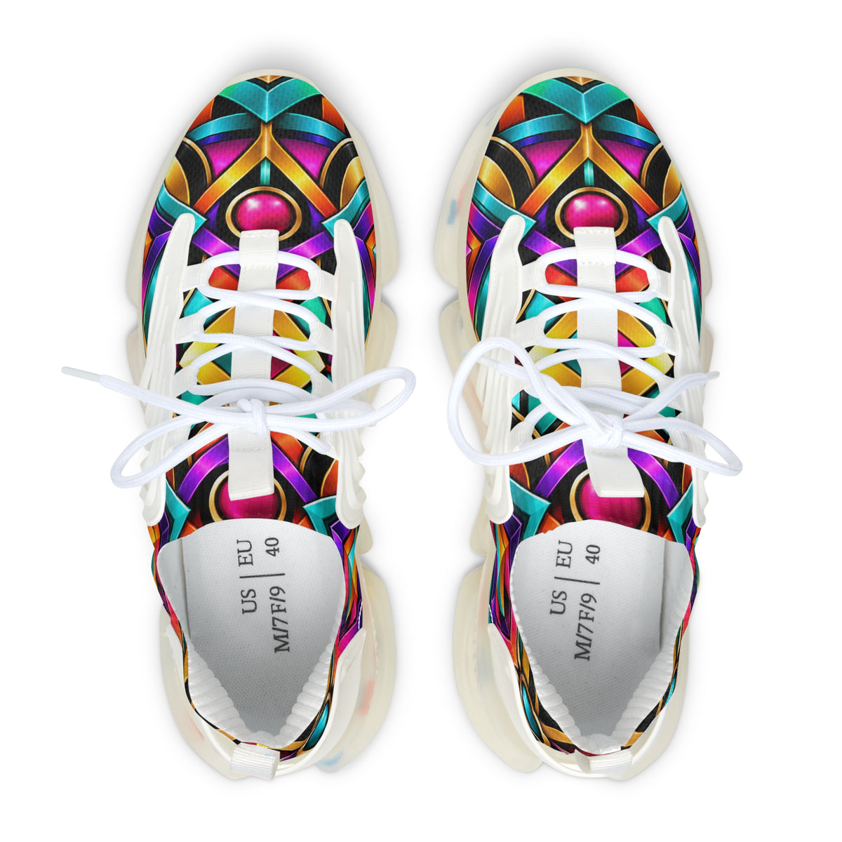 Colorful Geometric Pattern Sneakers | Women's Mesh Sneakers