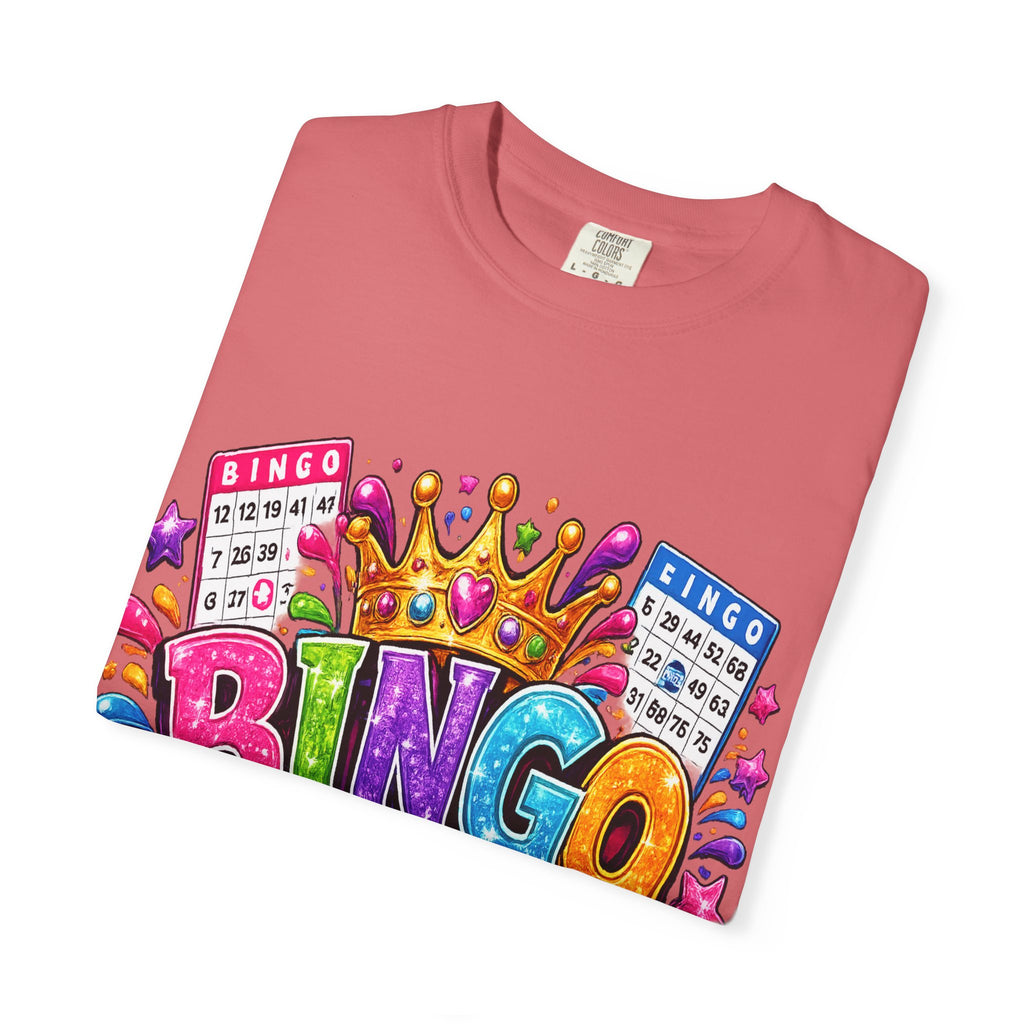 Bingo Queen T-shirt | Colorful Crown Bingo Balls Design