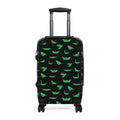 Green Paper Boat Pattern Suitcase — Lightweight Travel Luggage with Origami Boats