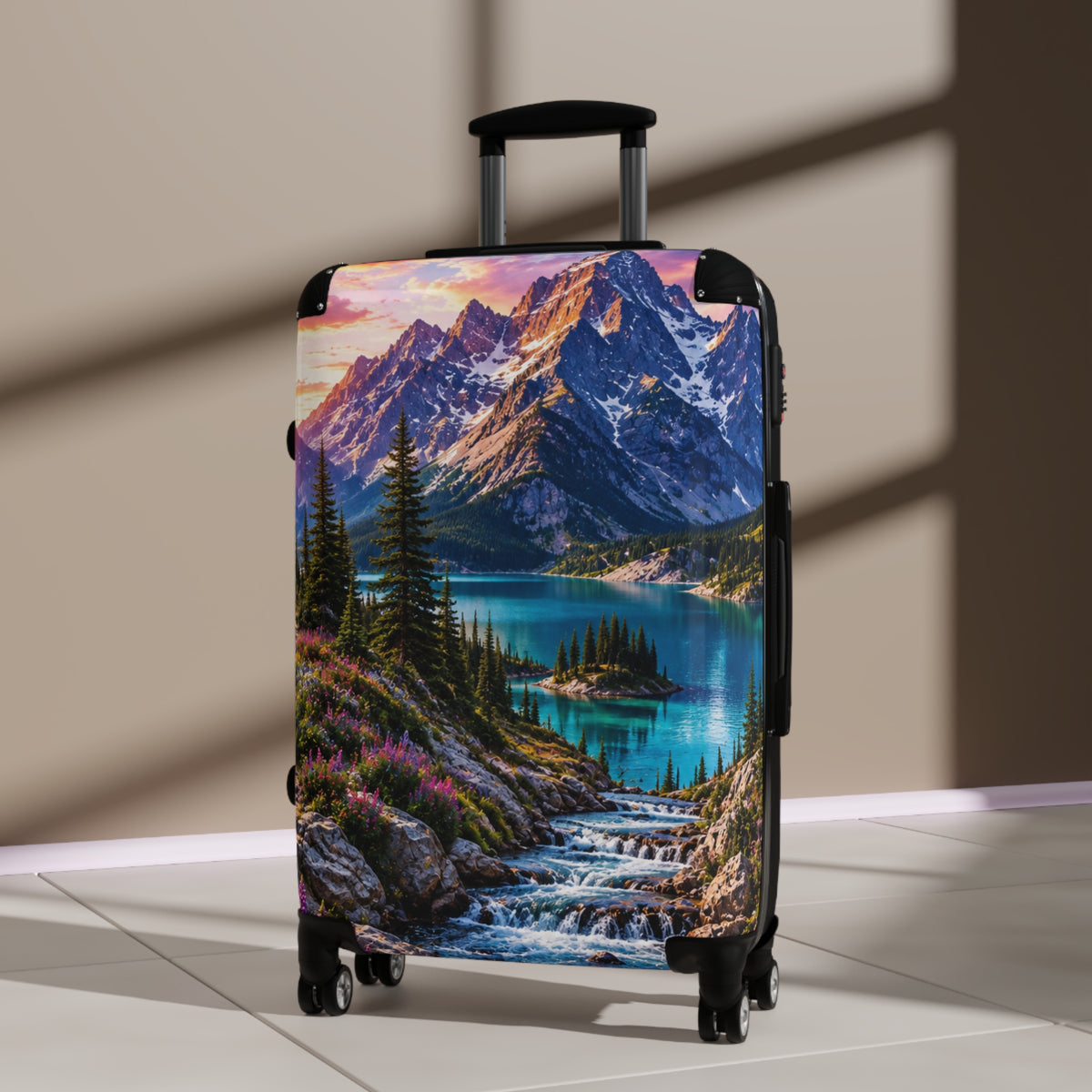 Mountain Lake Suitcase — Scenic Wilderness Carry-On Luggage