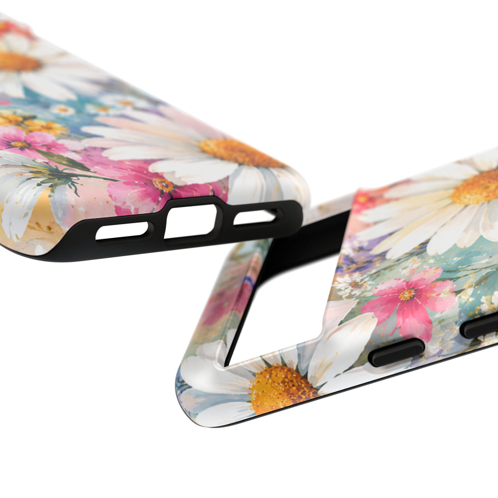 Floral Daisy Phone Case — Watercolor Daisies Protective Tough Case