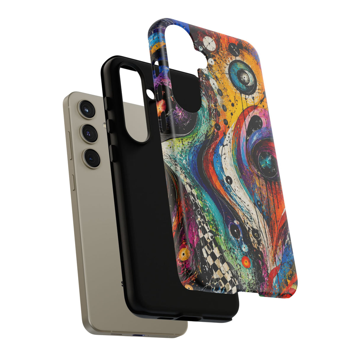 Abstract Cosmic Swirl Phone Case — Colorful Artistic iPhone Tough Case