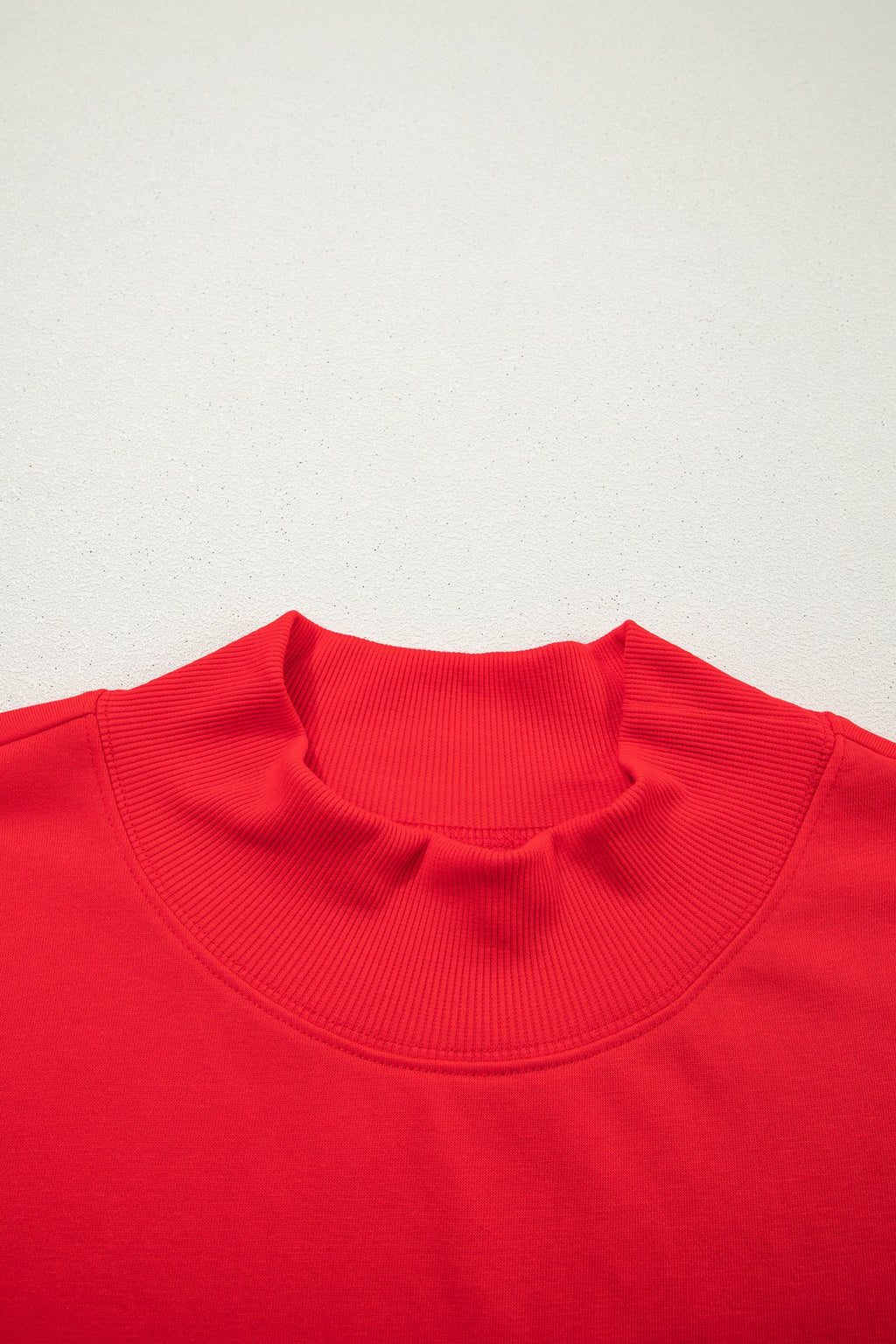 Solid Mock Neck Cap Sleeve Oversized Top