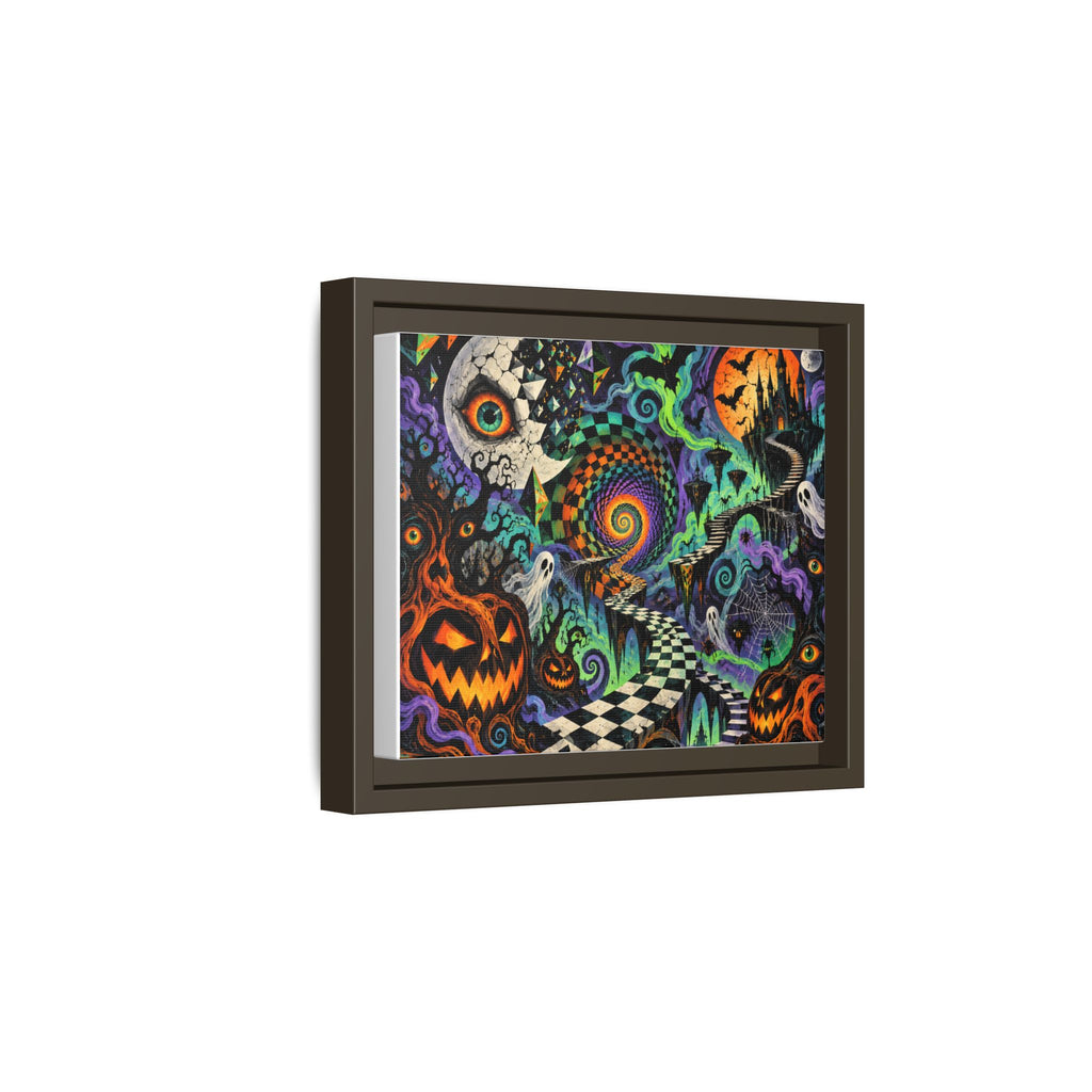 Spooky Surreal Halloween Canvas Framed Art — Matte Multi-Color