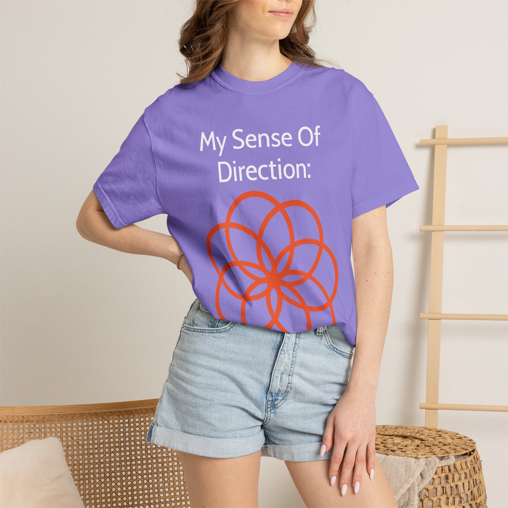 My Sense Of Direction: Compass Flower T-shirt | Funny Directional Tee