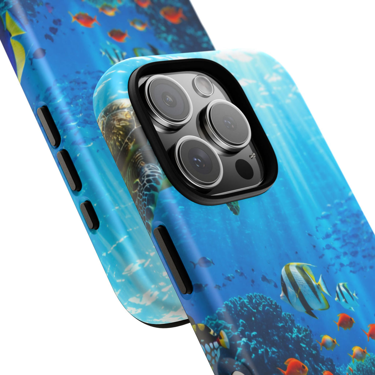 Underwater Ocean Life Tough Phone Case — Coral Reef & Sea Turtle Protective Cover