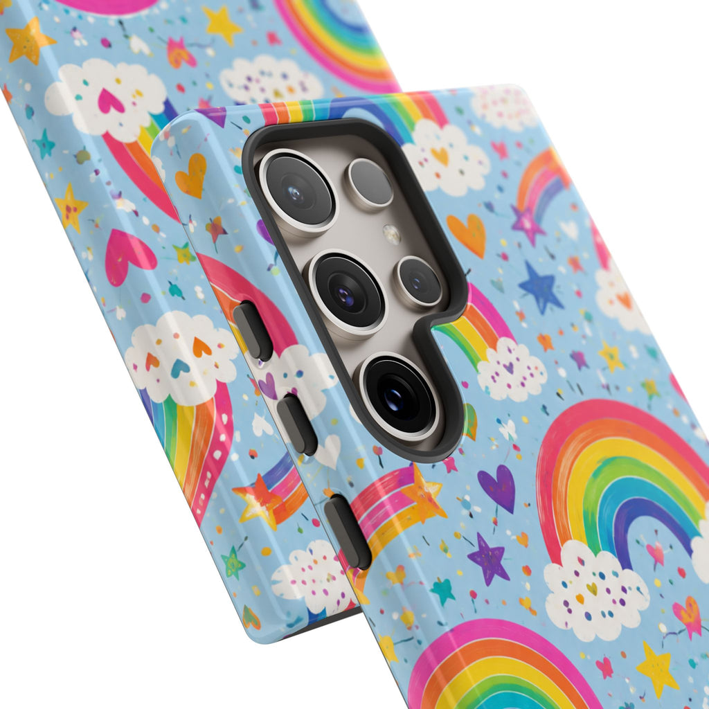 Rainbow Clouds Phone Case — Cute Pastel Rainbow Pattern Tough Case