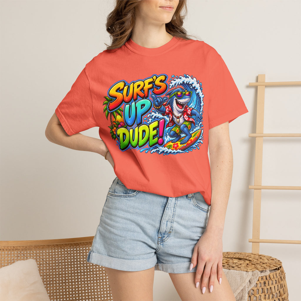 Surf's Up Dude! Surf Shark Graphic T-Shirt