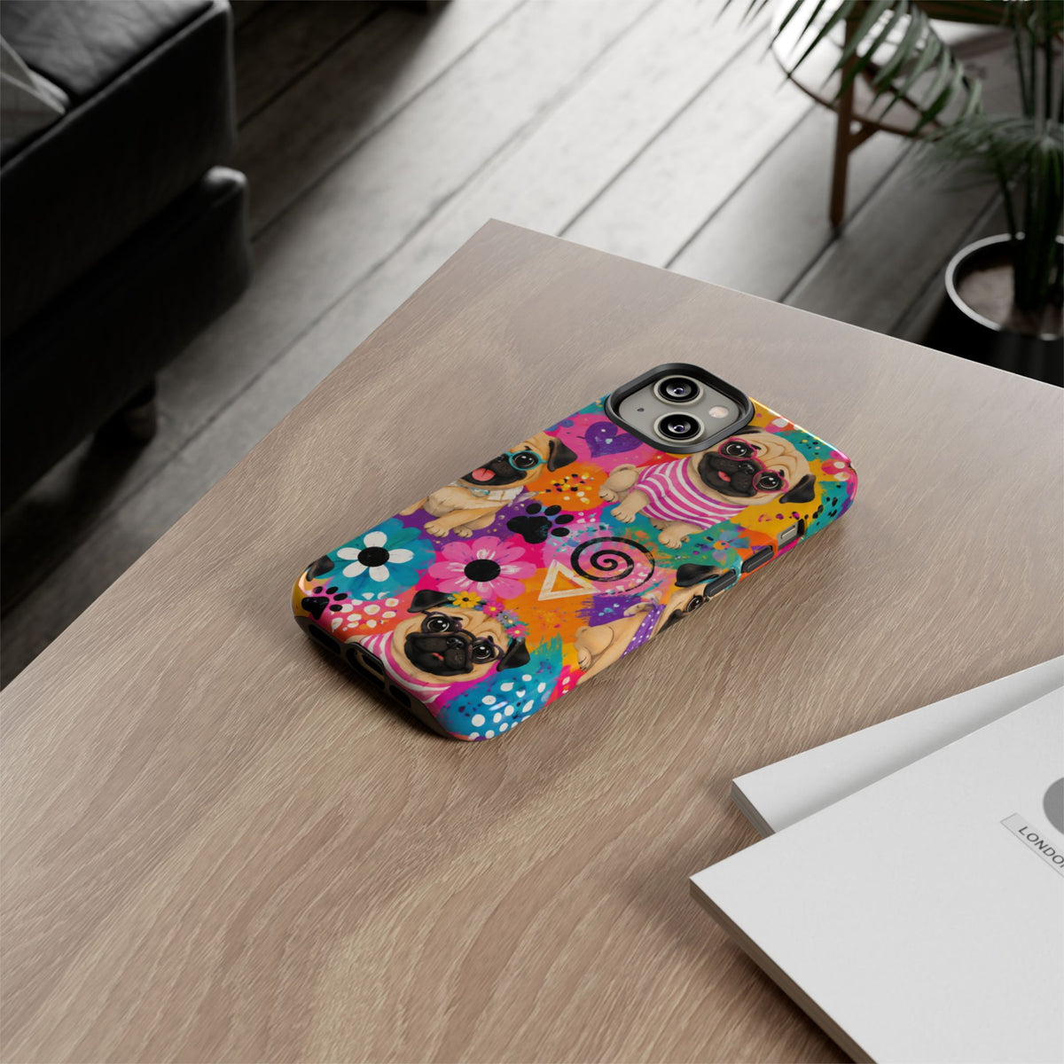 Pug Pop Art Phone Case — Colorful Pug Pattern Tough Case