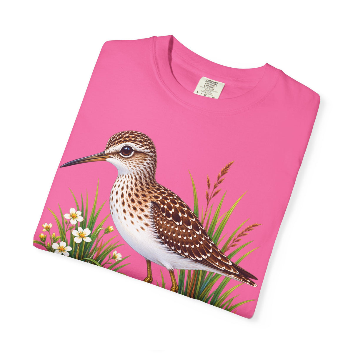 Shorebird Illustration T-Shirt — Marsh Sandpiper Graphic Tee