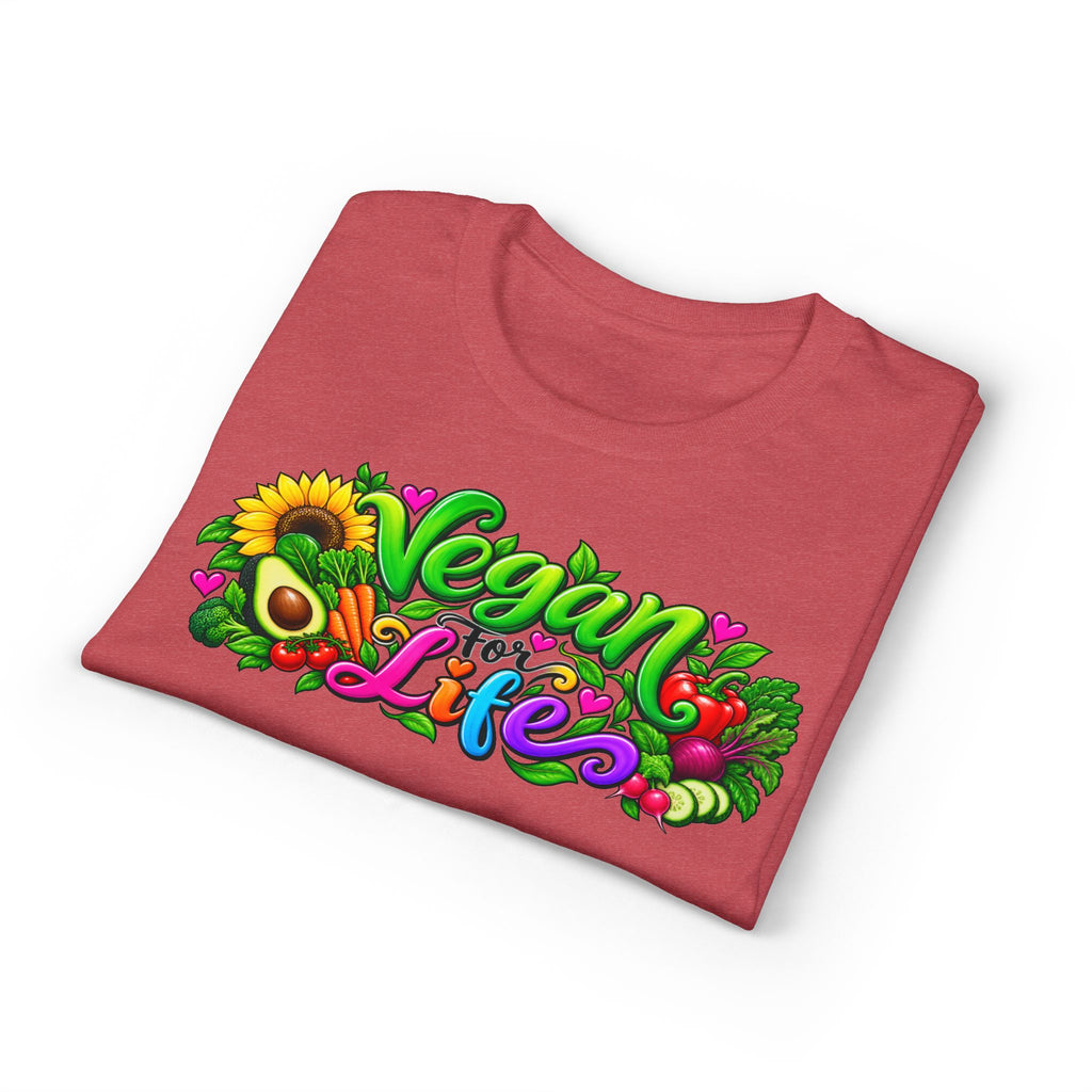 Vegan Life T‑Shirt — Colorful Sunflower & Avocado Plant-Based Pride Tee