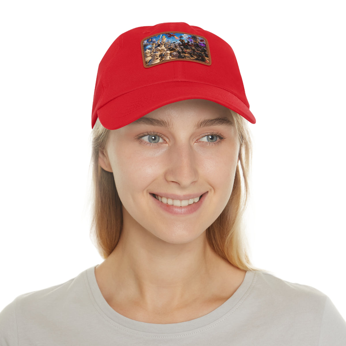 Dad Hat with Leather Patch (Rectangle)