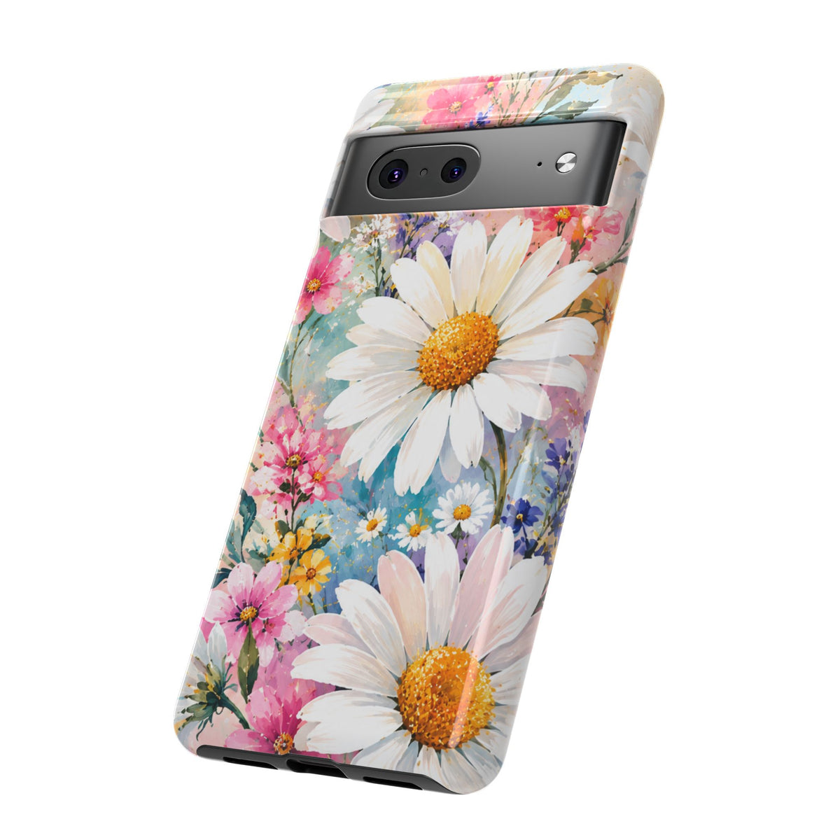 Floral Daisy Phone Case — Watercolor Daisies Protective Tough Case