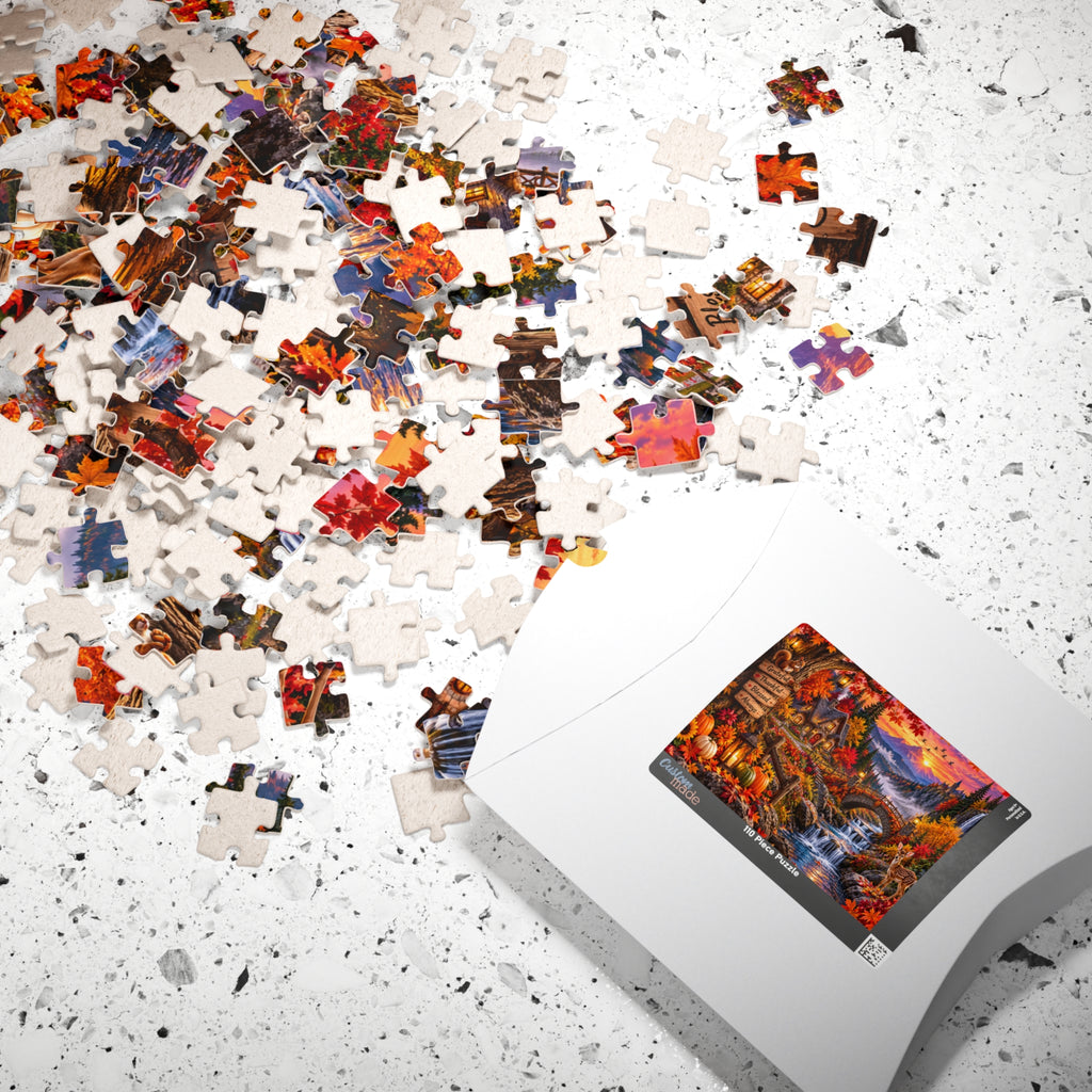 Autumn Cottage 520/1014-Piece Jigsaw Puzzle — Grateful Thankful Blessed Fall Scene